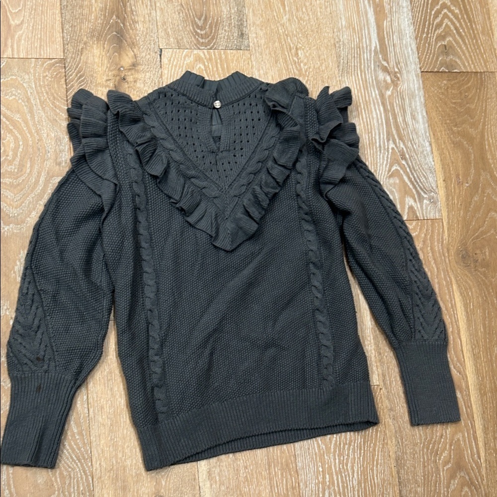 Ted Baker Denita Ruffle Yolk Sweater Charcoal - Picture 10 of 12
